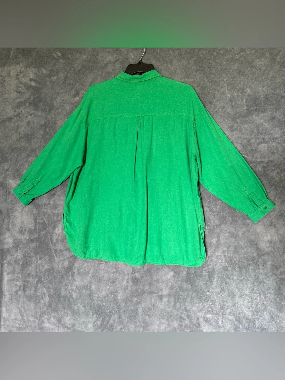 Old Navy Boyfriend Reach for Clover Green Linen Blend Button-Up Shirt 2X